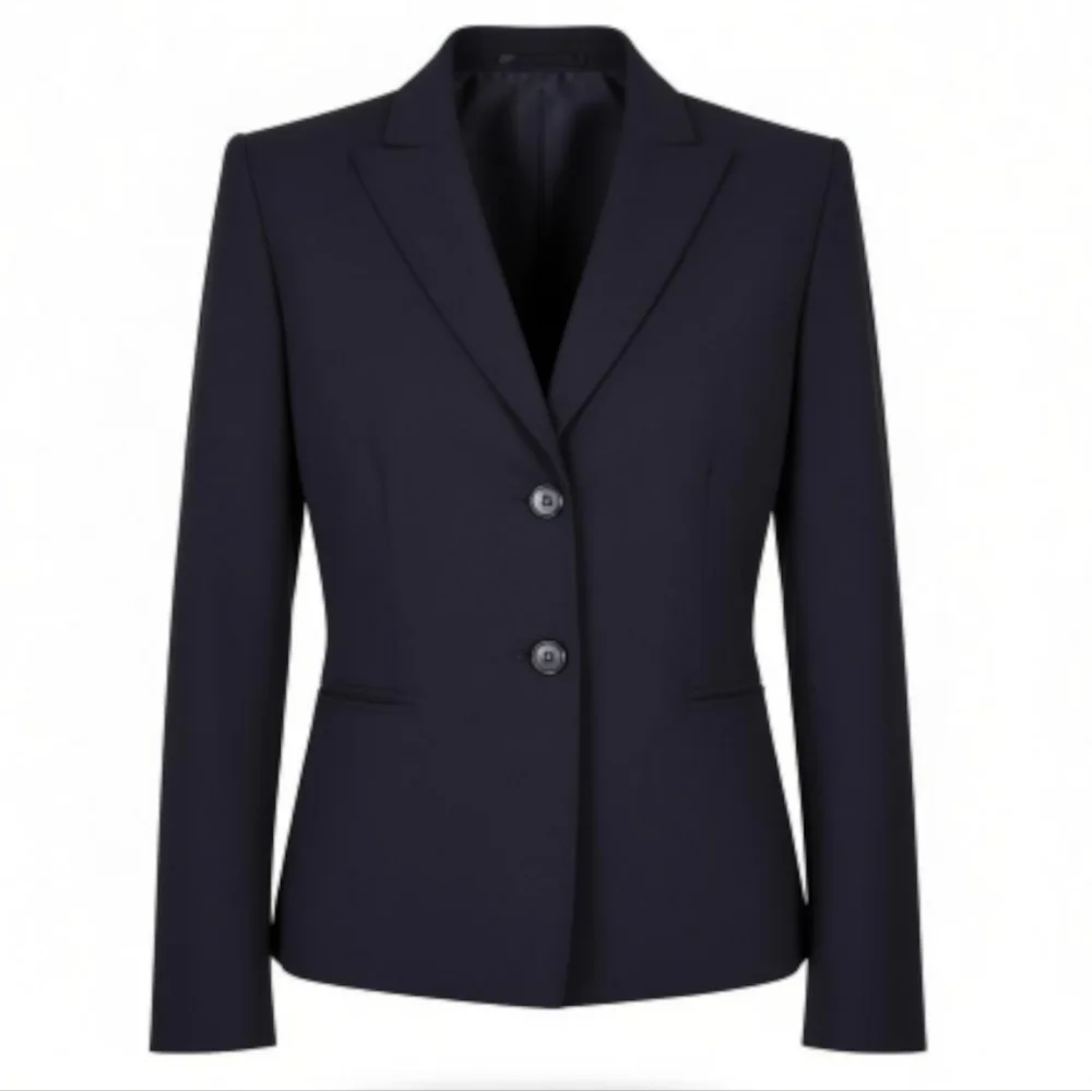 Tahari ASL Mix Blazer Size 6P Black  Front Slip Pockets 2 Button Notch Collar